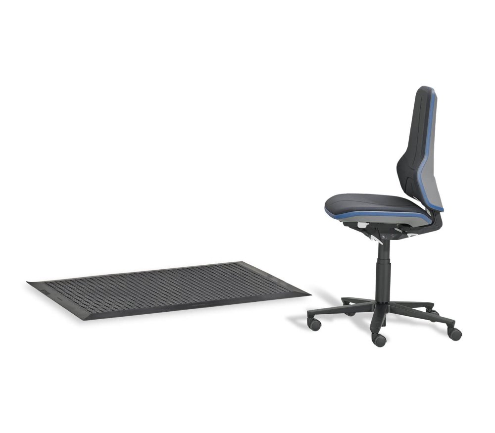 Ergonomische Bodenmatten und Arbeitsstühle