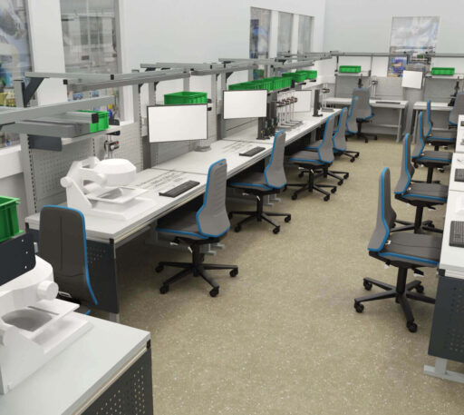 3D-Visualisierung Micro-Montage Montagearbeitsplätze